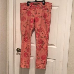 Pink rose straight leg jeans